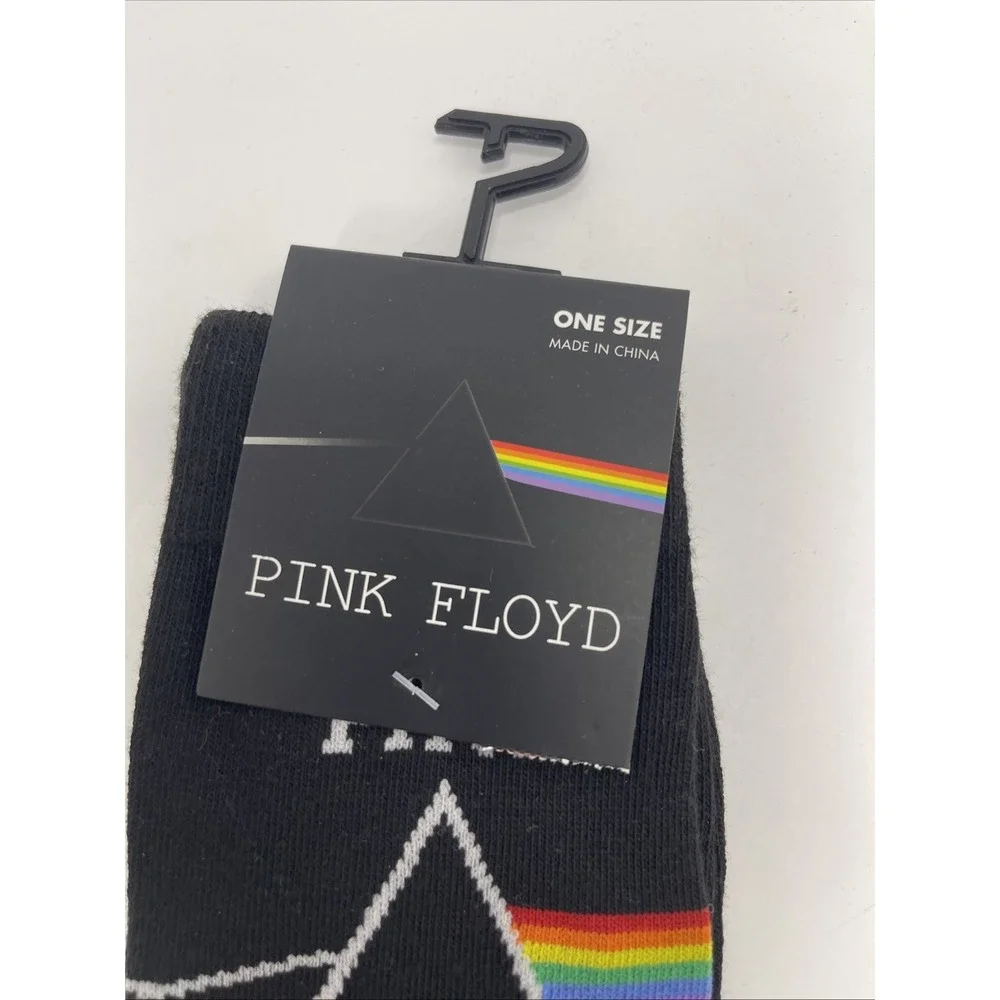 Pink Floyd Adult's Black Novelty Crew Socks Size 7-‎ 12 New